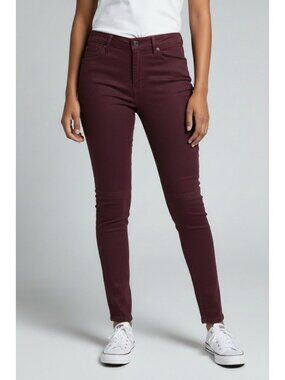Gap 1969 Womens 26 Maroon Coated Skinny Jeans Slim Fit Denim Pants Minimalist